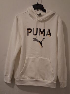 PUMA White Hooded Sweatshirt with Logo